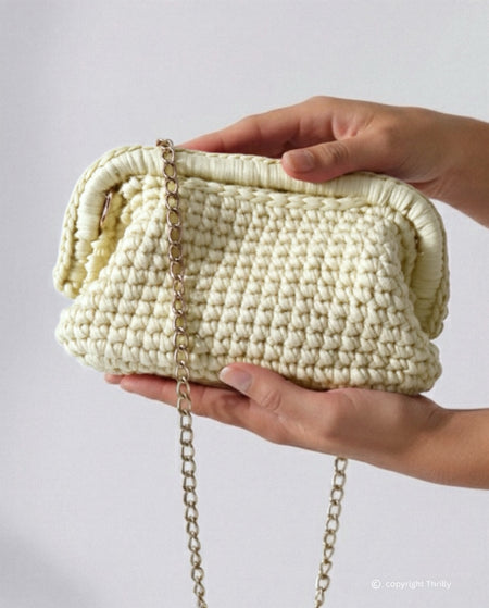 Borsa Soleil Bag Crema Thrilly vista frontale