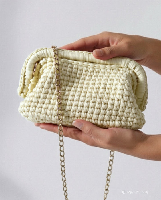 Borsa Soleil Bag Crema Thrilly vista frontale
